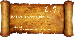 Belba Terestyén névjegykártya